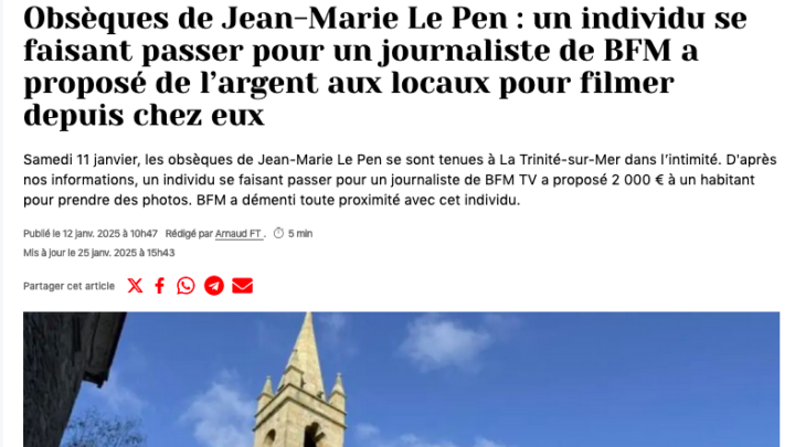 Le faux scoop qui a empoisonné les obsèques de Jean Marie Le Pen